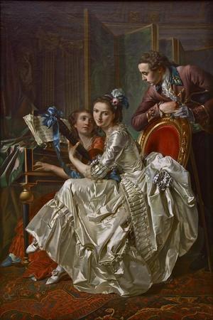 THE MUSIC PARTY PARIS 1774 FRENCH PAINTING BY LOUIS ROLLAND TRINQUESSE REPRO THE MUSIC PARTY PARIS 1774 FRENCH PAINTING BY LOUIS ROLLAND TRINQUESSE REPRO